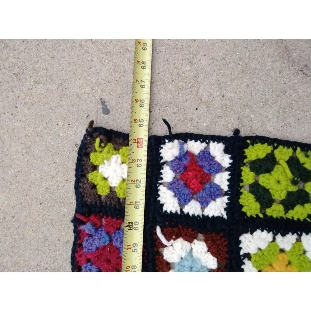 Granny Square Afghan Roseanne Crochet Lap Throw Blanket 64” x 24”